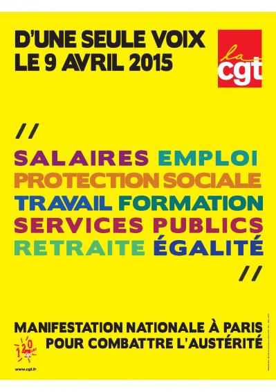 Affiche Manifestation 9 avril 2015
