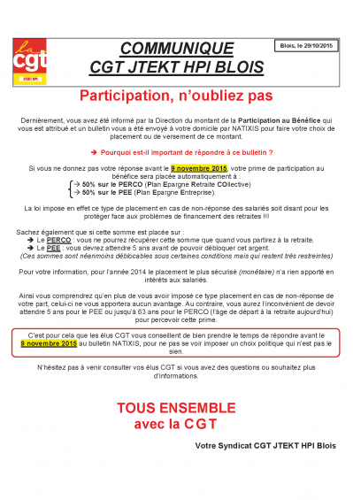 Communique cgt 10 2015 participation